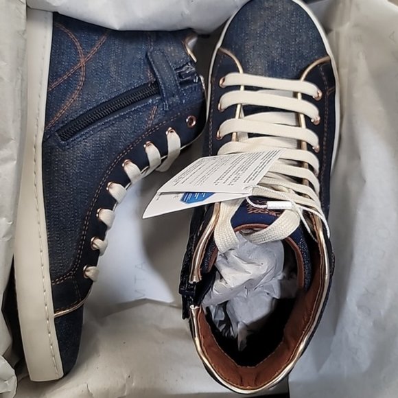 Geox  Junior Kids Kiwi High Top Jeans Sneakers - Picture 9 of 10